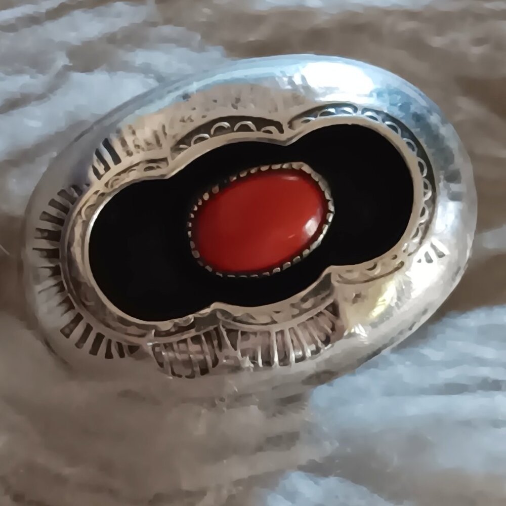 Vintage Beautiful Shadow Box Coral Ring